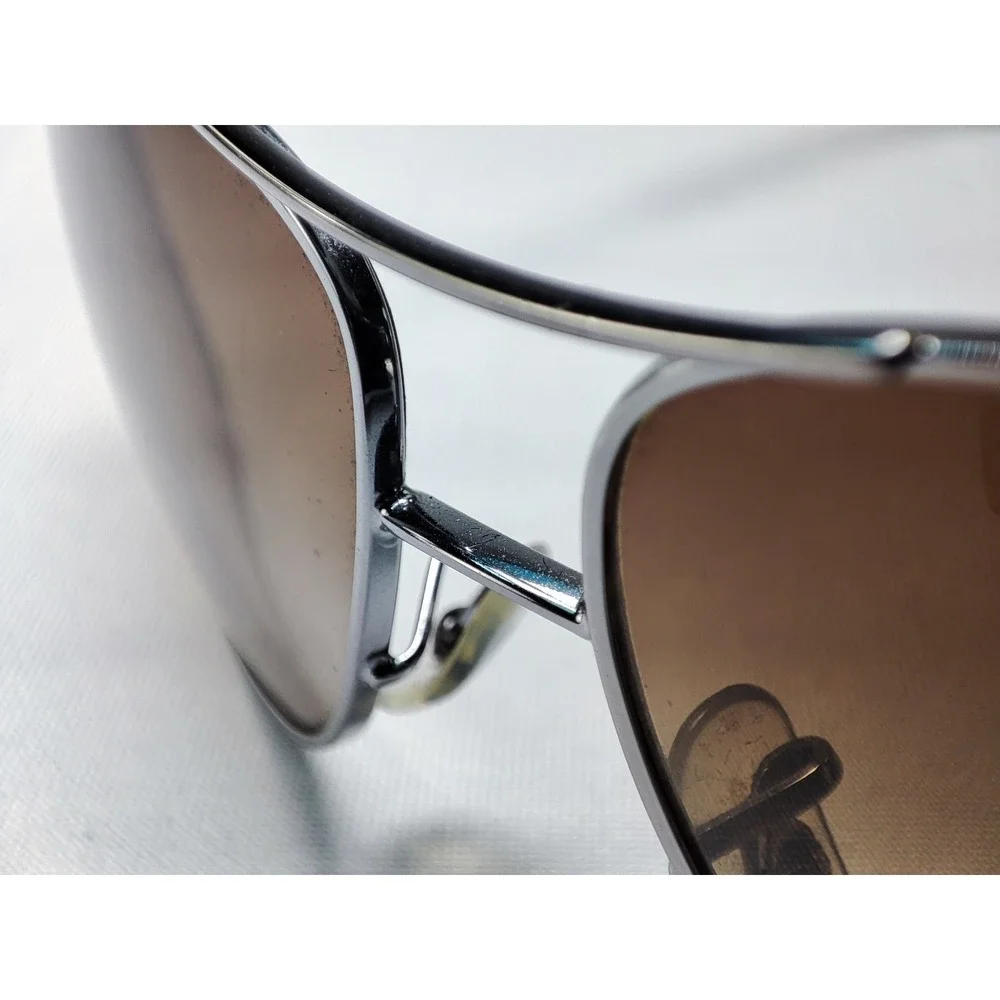 Ray-Ban RB3267 004/13 Silver Aviator Sunglasses Brown Gradient 64mm
